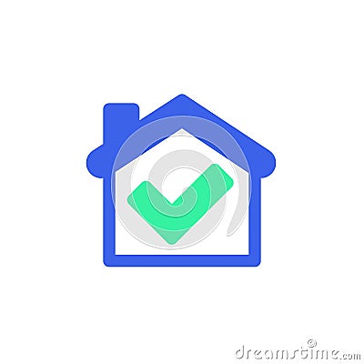 Home check mark icon vector Vector Illustration