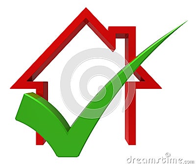 Home With Check Shows House For Sale Or Loan Approved Stock Photo