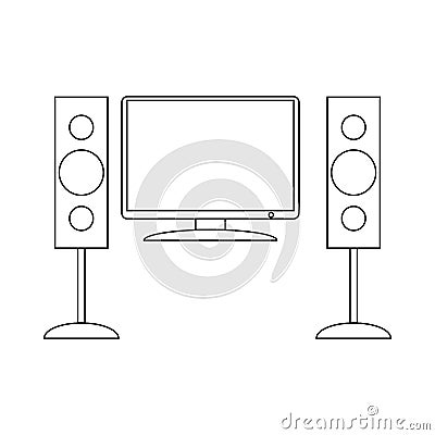 Home cinema with sound speaker icon Vector Illustration