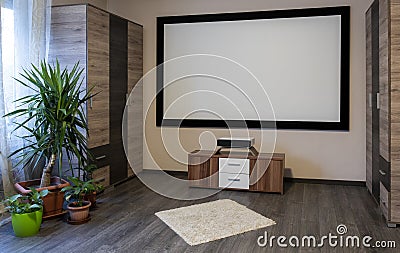 Home Cinema System with projector Stock Photo