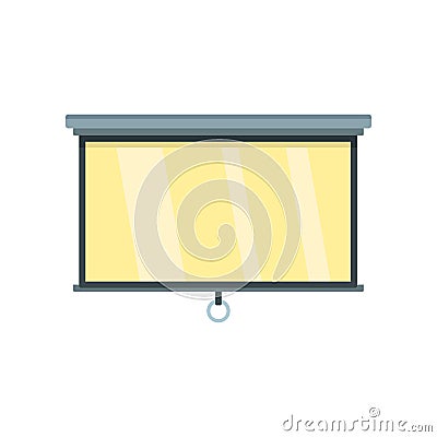 Home cinema white banner icon, flat style Vector Illustration