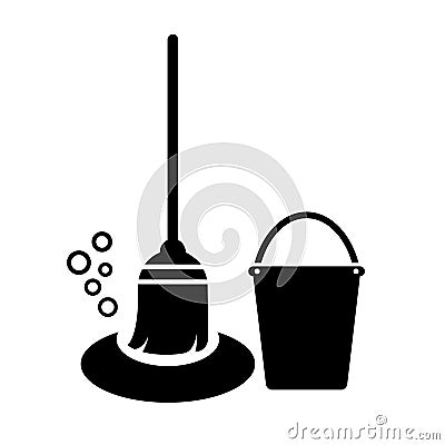 Home cleaning vector icon Vector Illustration
