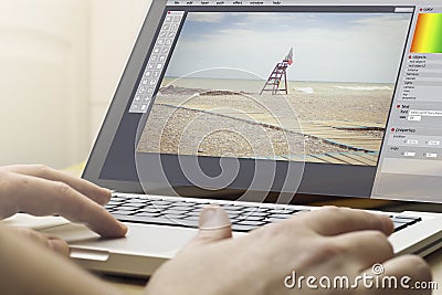 home computing photo edit software Stock Photo