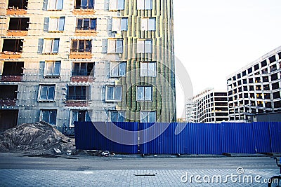 Home construction concept with noone, real modern building in process Stock Photo