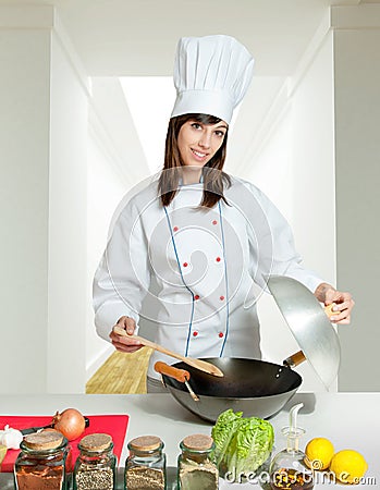 Home cooking lesson Stock Photo