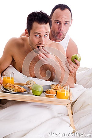 Home couple eating healthy Stock Photo