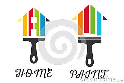 Home decor paint brush logo icon Vector Illustration