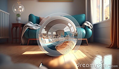 Home decor Sitting Ball. Generative AI Cartoon Illustration