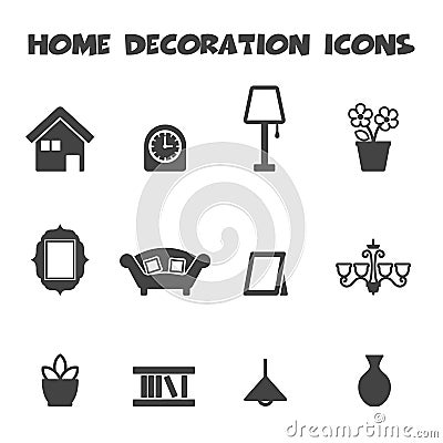 Home decoration icons Vector Illustration
