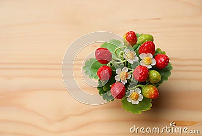 Home decoration sculpture, small strawberry fruit, bright color Stock Photo