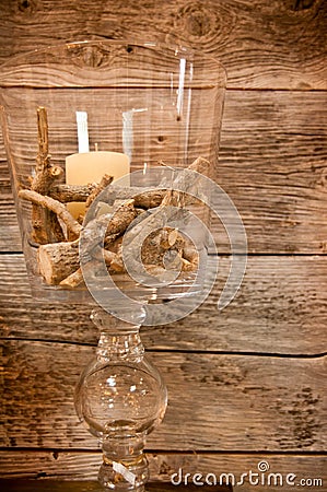 Home decorations in large glass Stock Photo