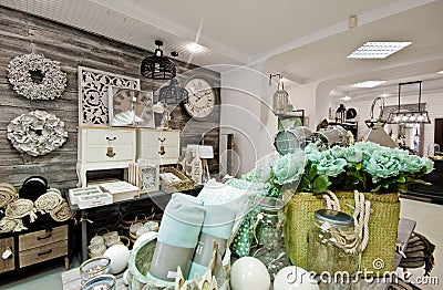 Home decorations shop interior Stock Photo