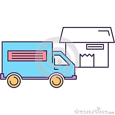 Home delivery icon logistic vector on white Vector Illustration