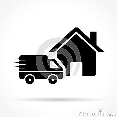 Home delivery icon on white background Vector Illustration