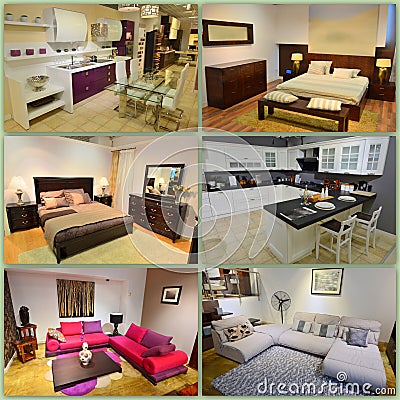 Home design collage Stock Photo