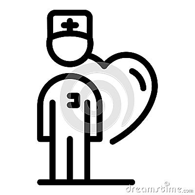 Home doctor icon outline vector. Visit treatment Stock Photo