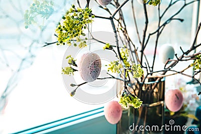 Home Easter decor. Stock Photo