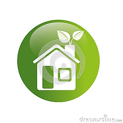 Home ecology green icon Vector Illustration