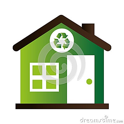 Home ecology green icon Vector Illustration