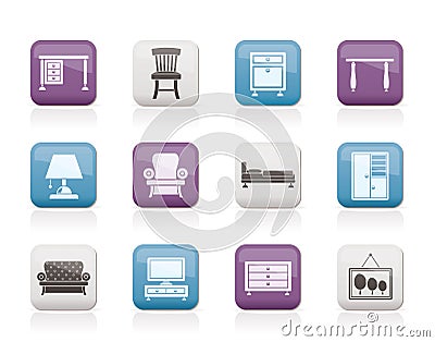 Home Equipment and Furniture icons Vector Illustration