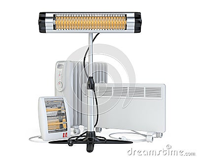 Home equipment for heating, halogen or infrared, con, quar Cartoon Illustration