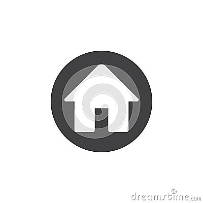 Home flat icon. Round simple button, circular vector sign Vector Illustration