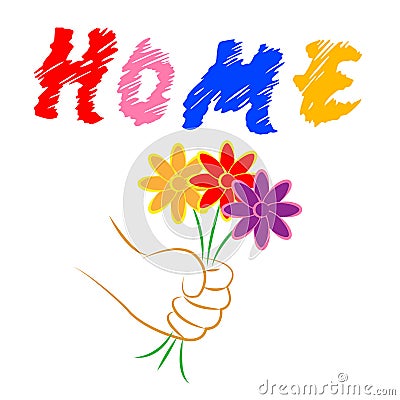 Home Flowers Indicates Property Flora And Houses Stock Photo