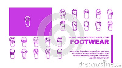 Home Footwear Comfortable Shoes landing header vector Stock Photo