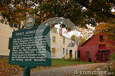 The home of Franklin Pierce, the 14th President of the United States Editorial Stock Photo