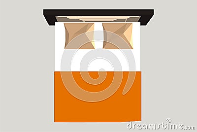 Home furniture - bed. Interior element Bedroom. Vector illustration isolated on background. Vector Illustration