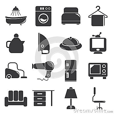 Home and furniture icons Stock Photo