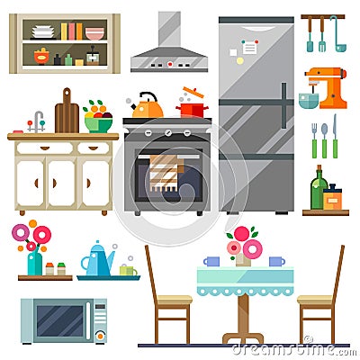 Home furniture Vector Illustration