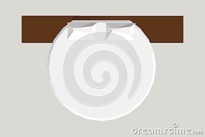 Home furniture - round bed. Interior element Bedroom. Vector illustration isolated on background. Vector Illustration