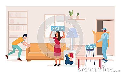 Home furniture special offers and sales, vector flat illustration Vector Illustration