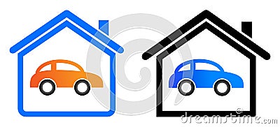 Home garage logo Vector Illustration