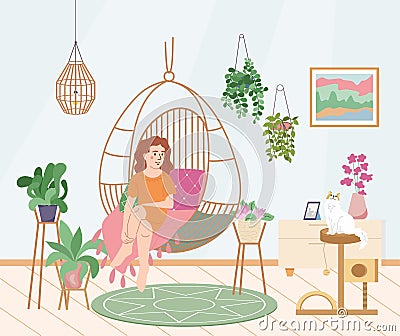 Home Gardening Flat Composition Vector Illustration