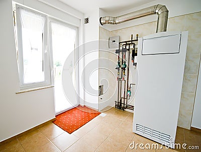 Home gas furnace Stock Photo