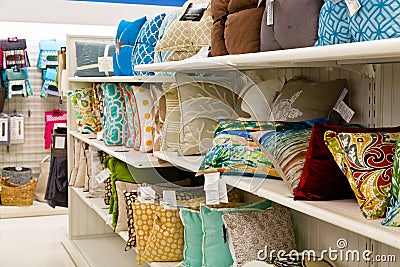 Home Goods: Accent Pillows Editorial Stock Photo