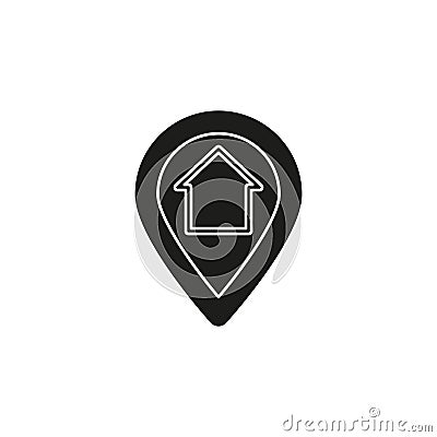 home gps - map pointer, map pin icon - arrow pin, compass location Stock Photo