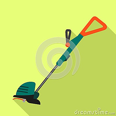 Home grass trimmer icon, flat style Vector Illustration