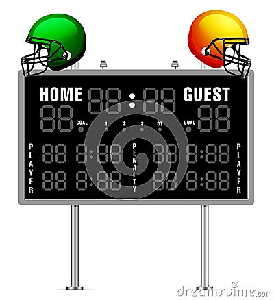 Home and Guest Scoreboard Stock Photo