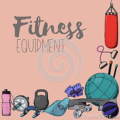 Home gym equipment Vector Illustration