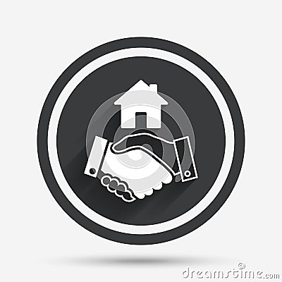 Home handshake sign icon. Successful business. Vector Illustration