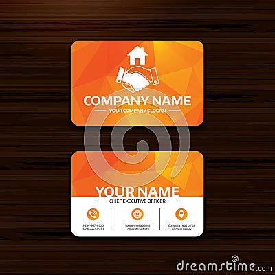 Home handshake sign icon. Successful business. Vector Illustration