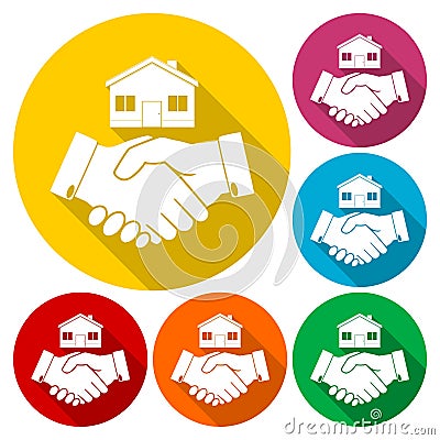 Home handshake sign icon Vector Illustration