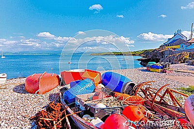Home Harbour at Moelfre Beach Anglesey North Wales Editorial Stock Photo
