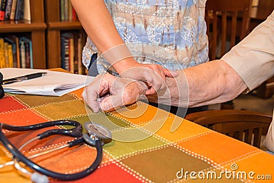 Home Healthcare Nurse Patient Vital Signs Stock Photo
