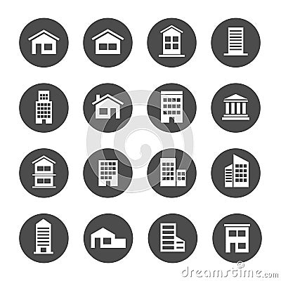 Home house building residence bank apartment townhome icon Vector Illustration