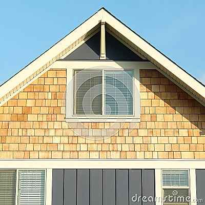 Home House Exterior Siding Roof Gable Stock Photo