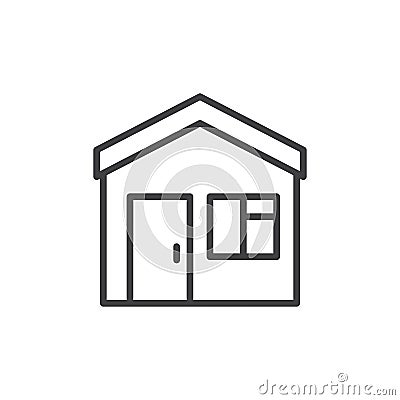 Home, house line icon, outline vector sign, linear style pictogram isolated on white. Vector Illustration